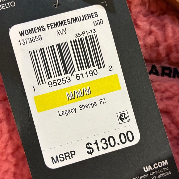 Under Armour Legacy Sherpa Full-Zip Jacket in Deco Rose, size Medium - Picture 8 of 8